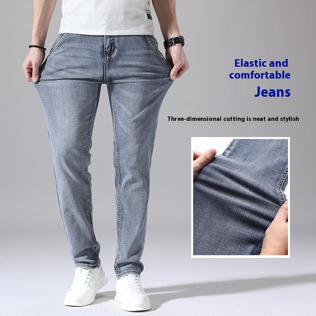 Retro Thin Jeans Straight Loose Casual Trousers Men