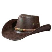 Leather Retro Ethnic Style Western Denim Hat