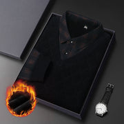 Men's Casual Wool Blend Fleece False-two-piece Long Sleeve