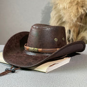 Leather Retro Ethnic Style Western Denim Hat