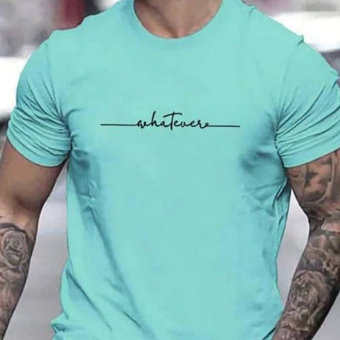 Men's 3D Digital Printing Sports Style With Letters Short-sleeved T-shirt